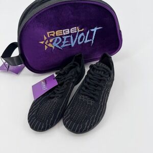 Rebel Athletic Revolt Black Knit Cheer Shoes Youth Size 2 Y2 New
